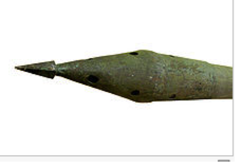The tip of a Congreve rocket the same as used against Hone Hekes Pa – looks like a RPG of today.  Could such weapons be used against the Governments “Pa’s”?