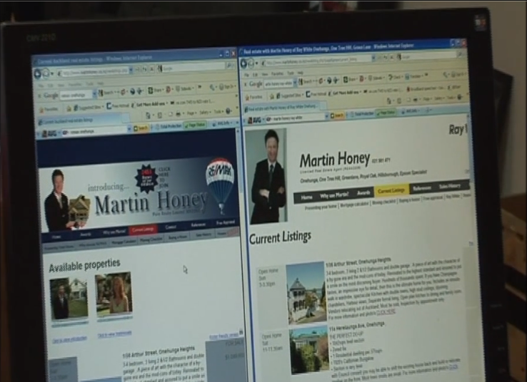 Screen grab of video (below) detailing the operation of the fraudulent pirate version of the RE/MAX website operated by Martin Honey during the period April 2010 and 