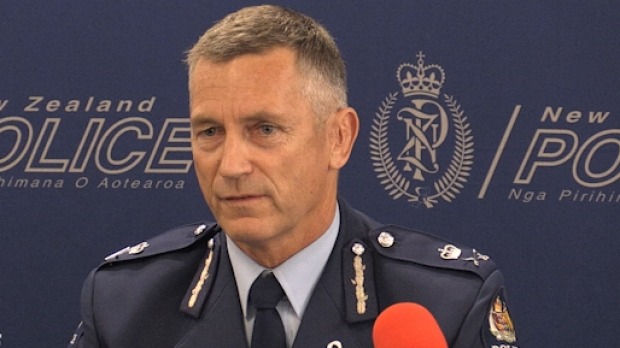 Is New Zealands police Commissioner Mike Bush farting against thunder?