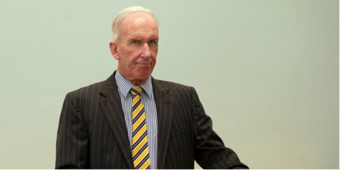 Auckland Barrister and convicted National Finance former director Anthony Banbrook in the dock, during his sentencing at the Auckland High Court, in March last year..